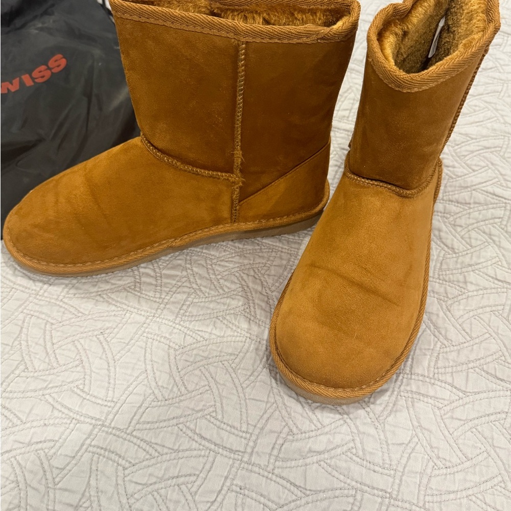 Alpine Swiss Tan Winter Boots